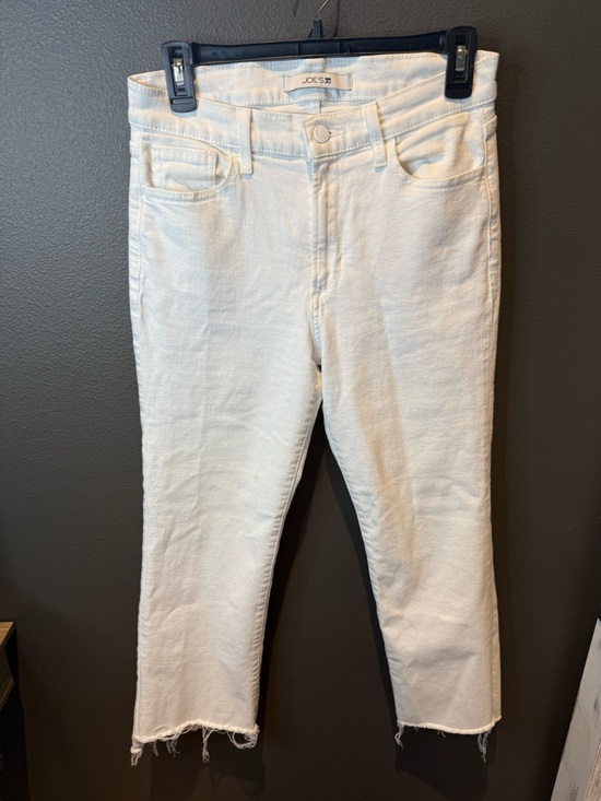Joe's Jeans Denim - Joe's Jeans White Cropped Frayed Hem Ankle Jeans